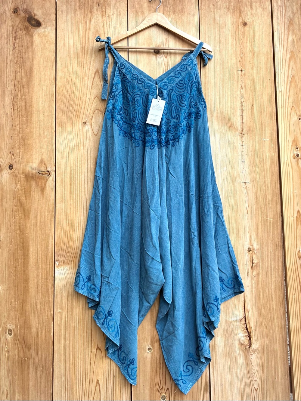Sacred Threads NWT Blue Embroidered Jumper One Size